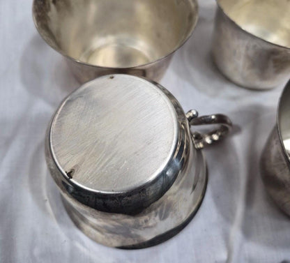 Silver punch bowl and cups silver plate punch bowl serving piece with matching cups wedding silver party service vintage silver plate