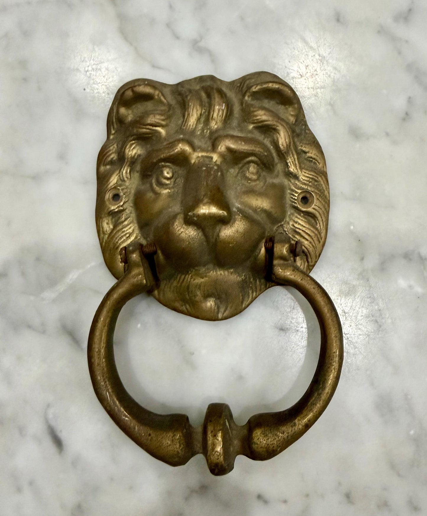 Brass lion door knocker vintage