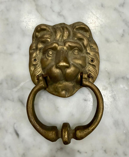 Brass lion door knocker vintage