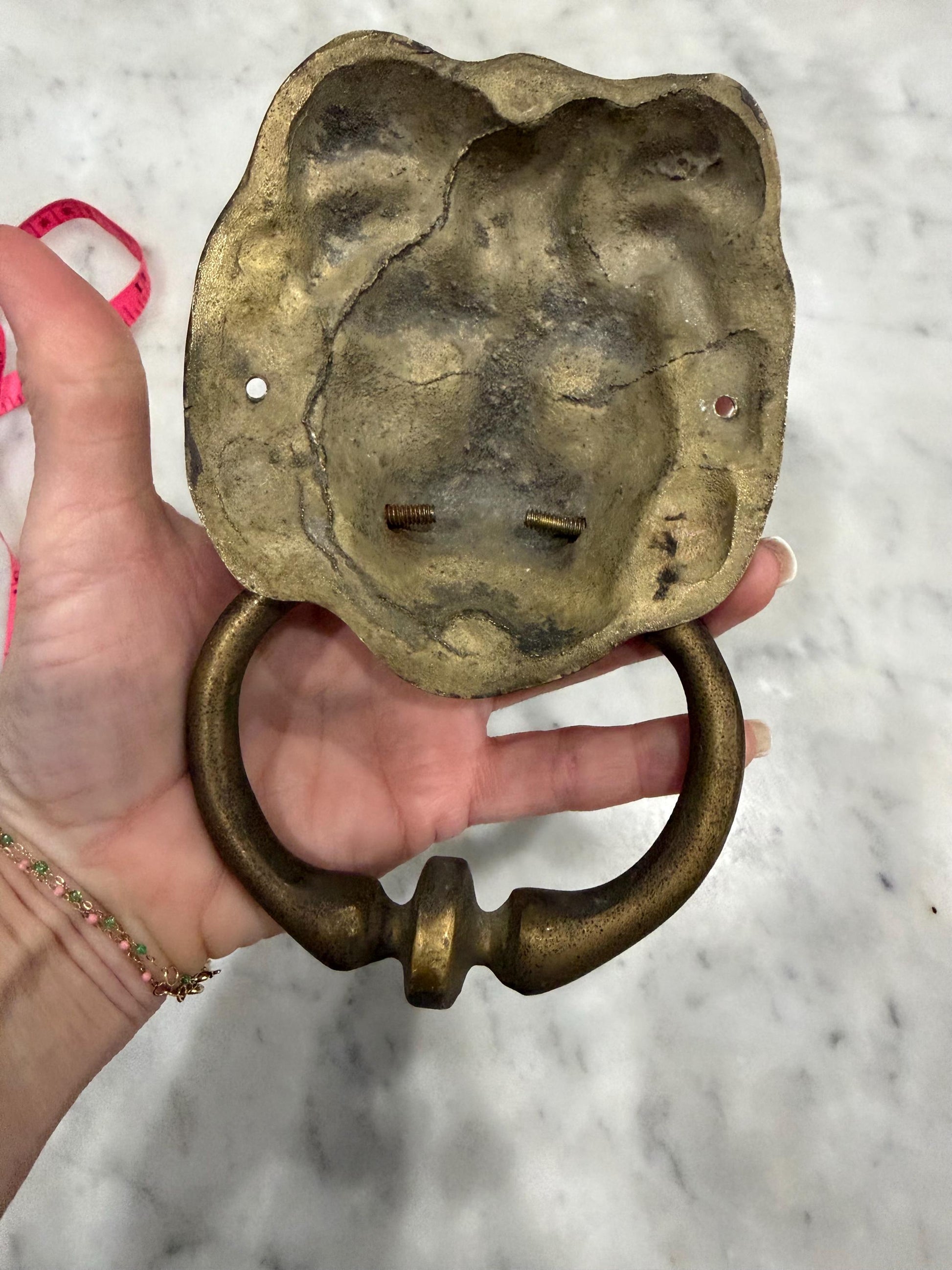 Brass lion door knocker vintage