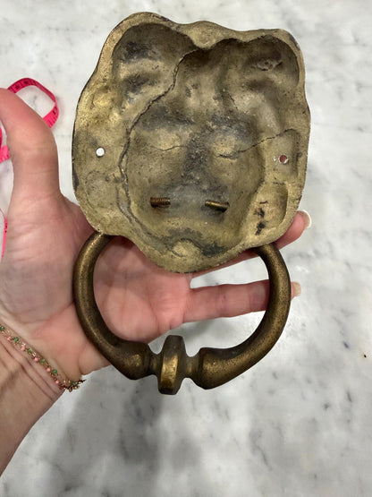 Brass lion door knocker vintage