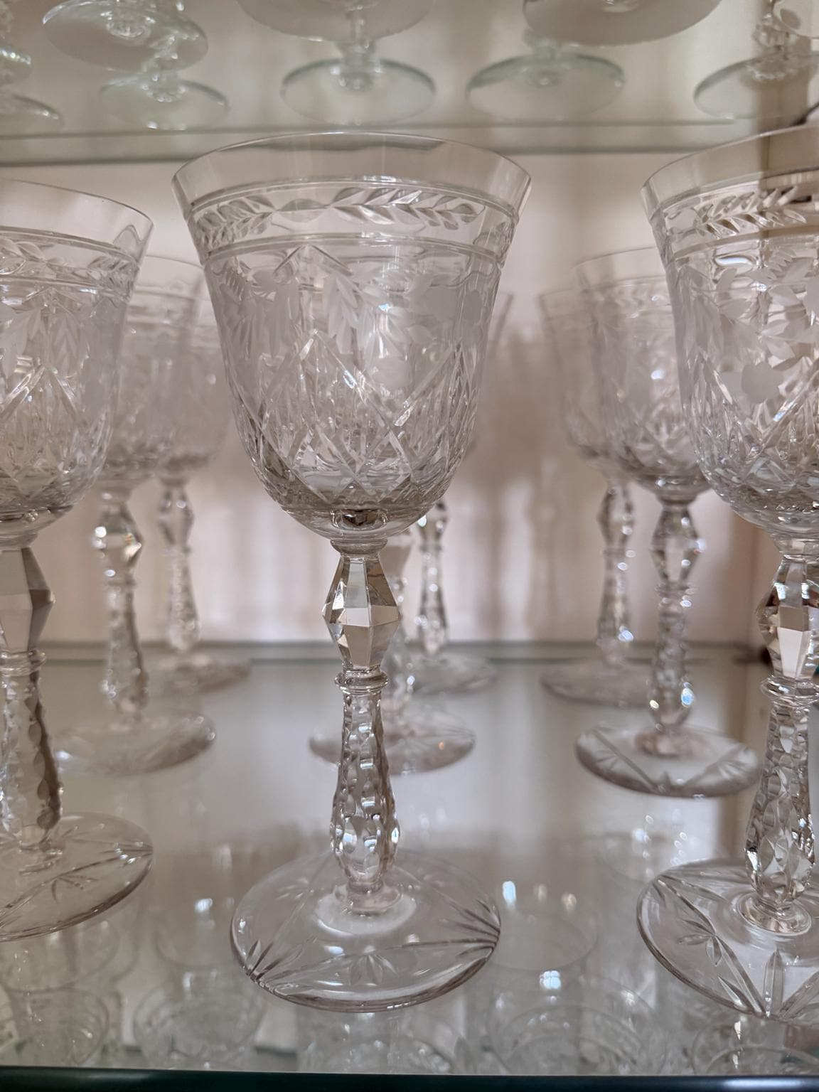 Rock Sharpe Marina Crystal Stenware 50 pcs wine, water, champagne coupes, cordials etc excellent and gorgeous