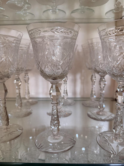 Rock Sharpe Marina Crystal Stenware 50 pcs wine, water, champagne coupes, cordials etc excellent and gorgeous