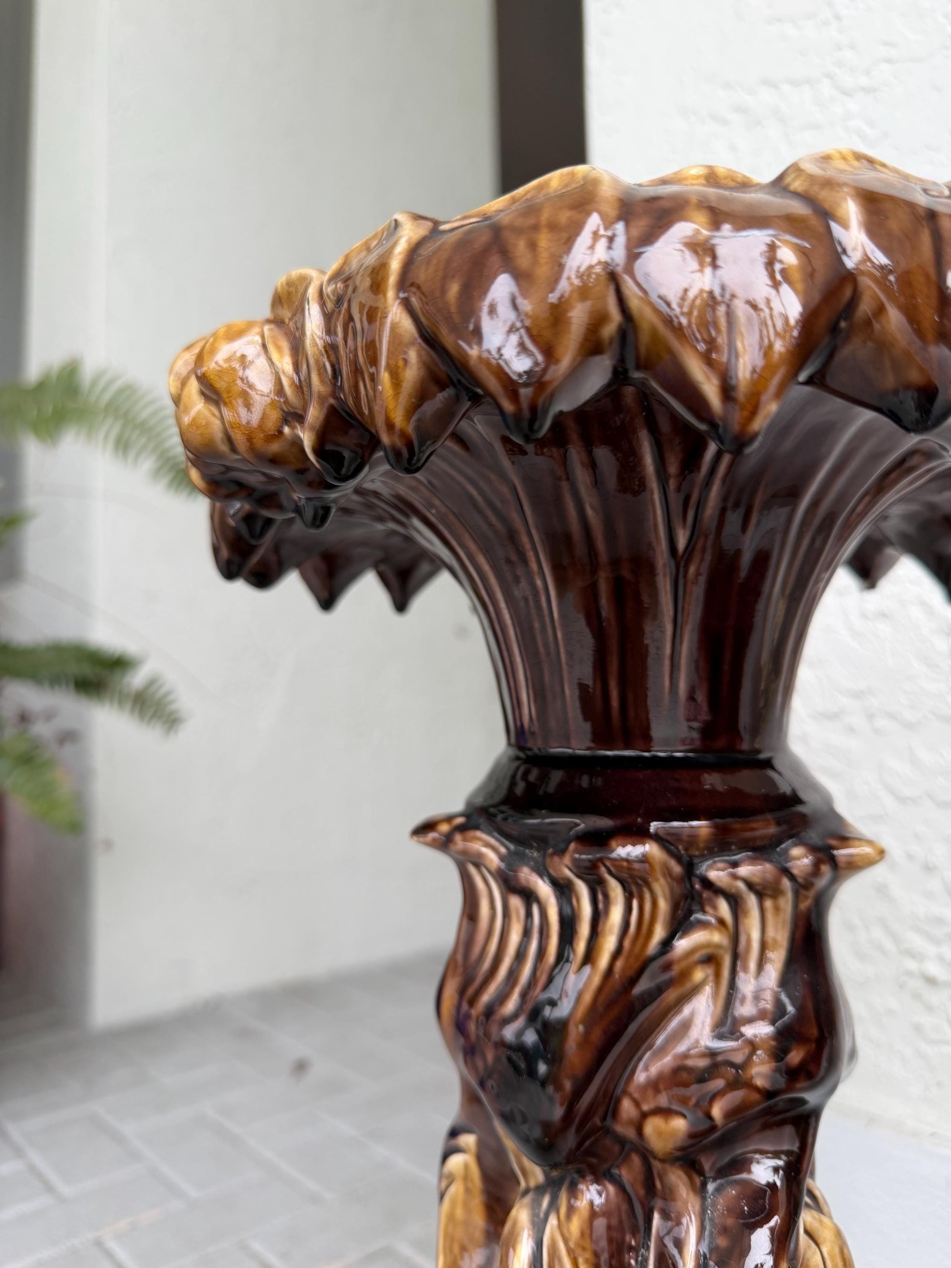 Lewis Jarvis Harvey Dolphin Majolica pedestal