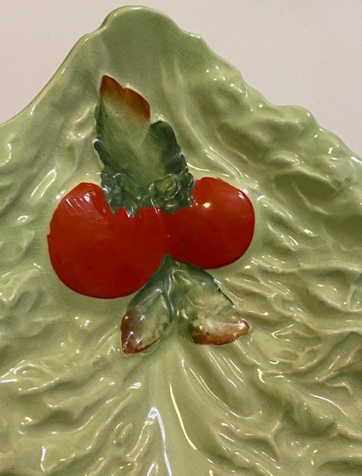 Cabbage leaf platter green Carltonware serving dish green cabbage plate