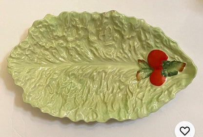Cabbage leaf platter green Carltonware serving dish green cabbage plate