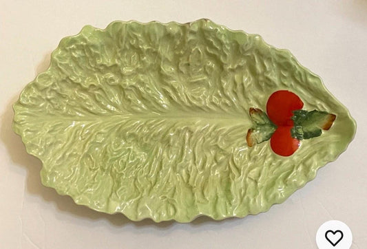 Cabbage leaf platter green Carltonware serving dish green cabbage plate