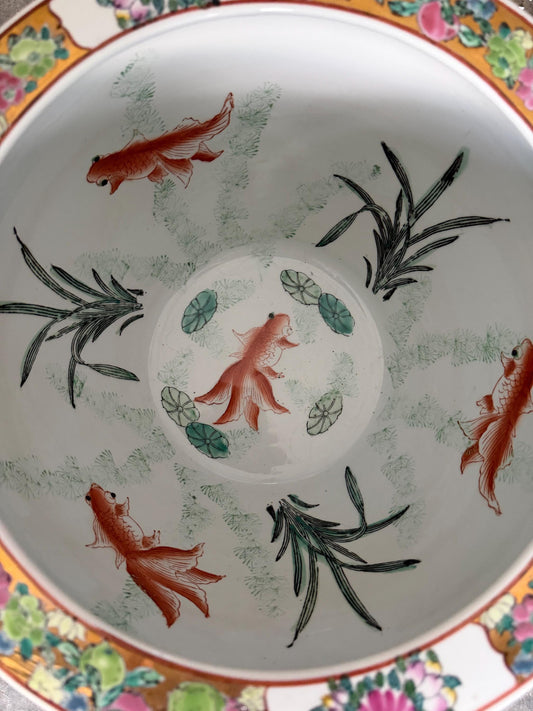 Rose medallion Planter fish pot Famille rose planter jardinare