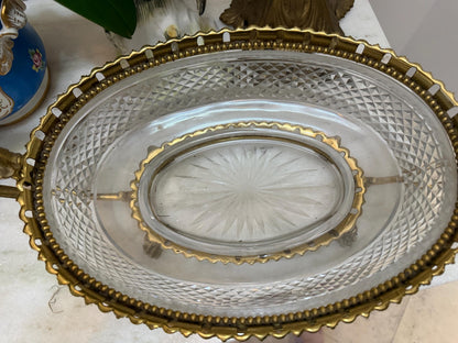 Crystal French ormolu Antique bowl Baccarat style Stunning piece highly sought after