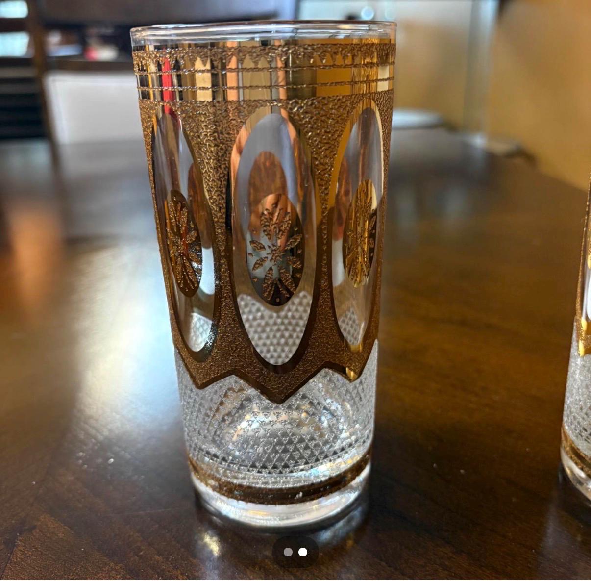 Culver Regency glasses 22 karat high ball set of 7 glasss