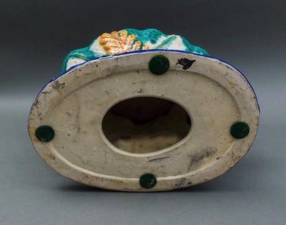 Majolica Elephant jardinare planter Majolica planter pot