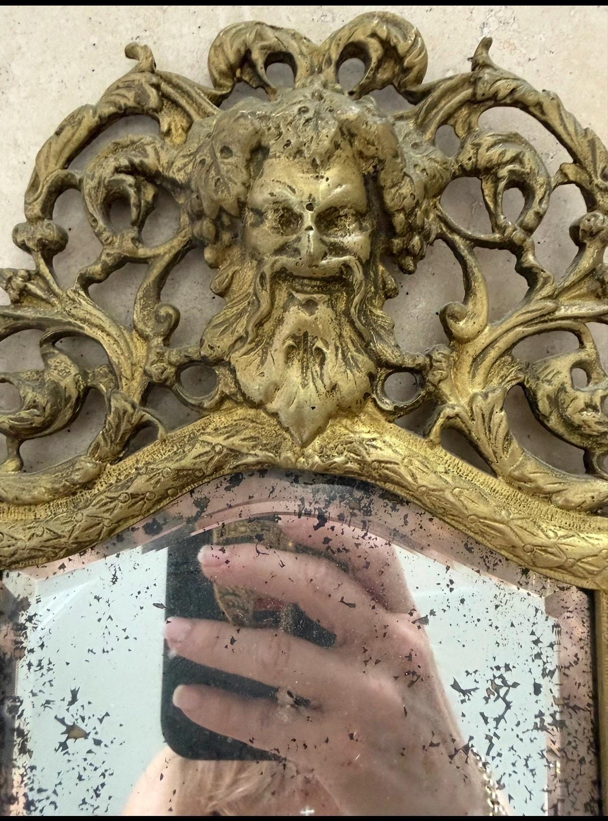 Brass Bradley Hubbard Bacchaus mirror set Ornate mirror set