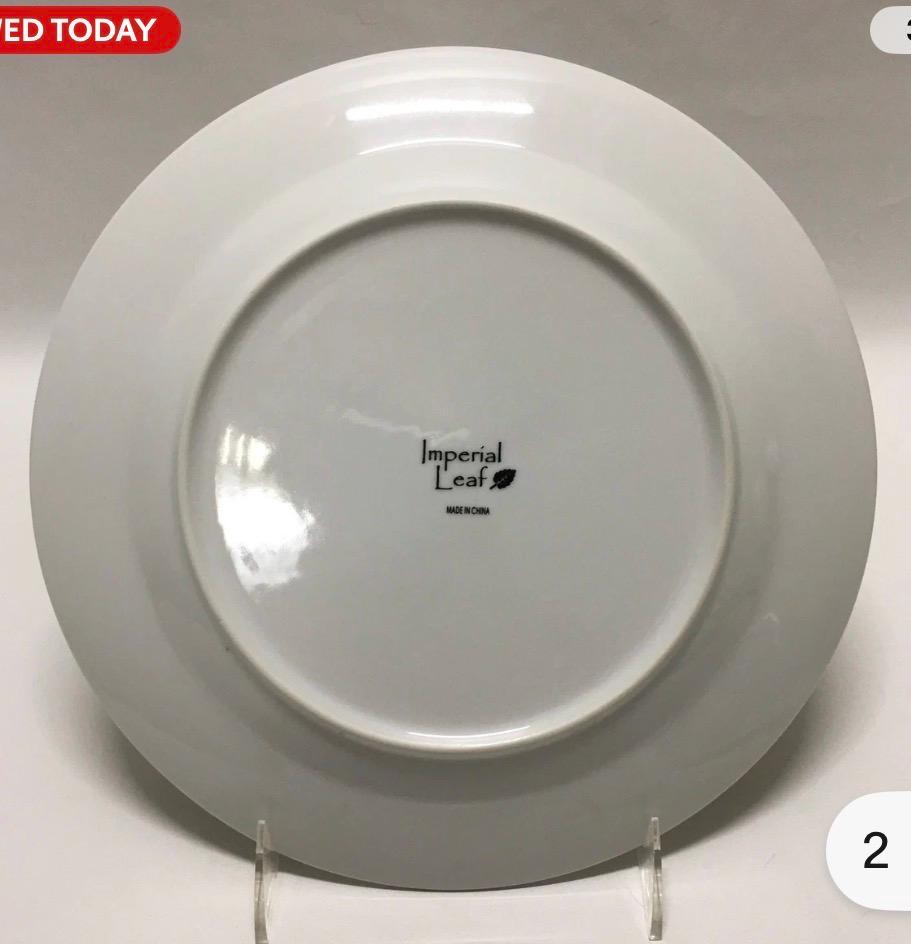 Tobacco Leaf Imperial place setting dinner plate salad plates cup saucer vintage tobacco leaf china