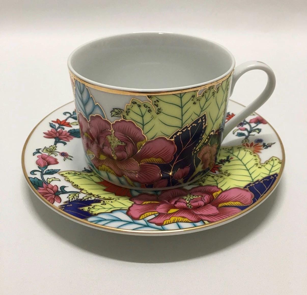 Tobacco Leaf Imperial place setting dinner plate salad plates cup saucer vintage tobacco leaf china