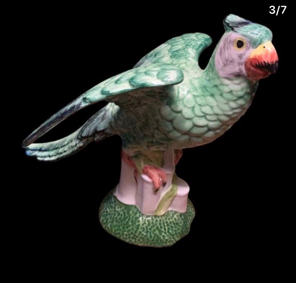 Birds pair porcelain Chelsea House made in Italy vintage pair of birds