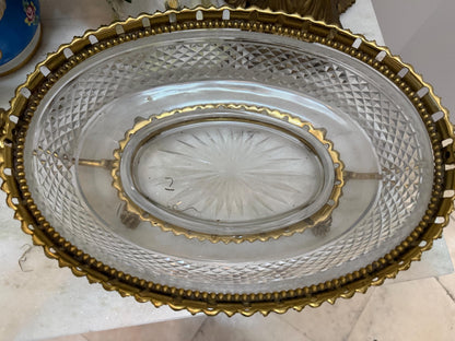 Crystal French ormolu Antique bowl Baccarat style Stunning piece highly sought after