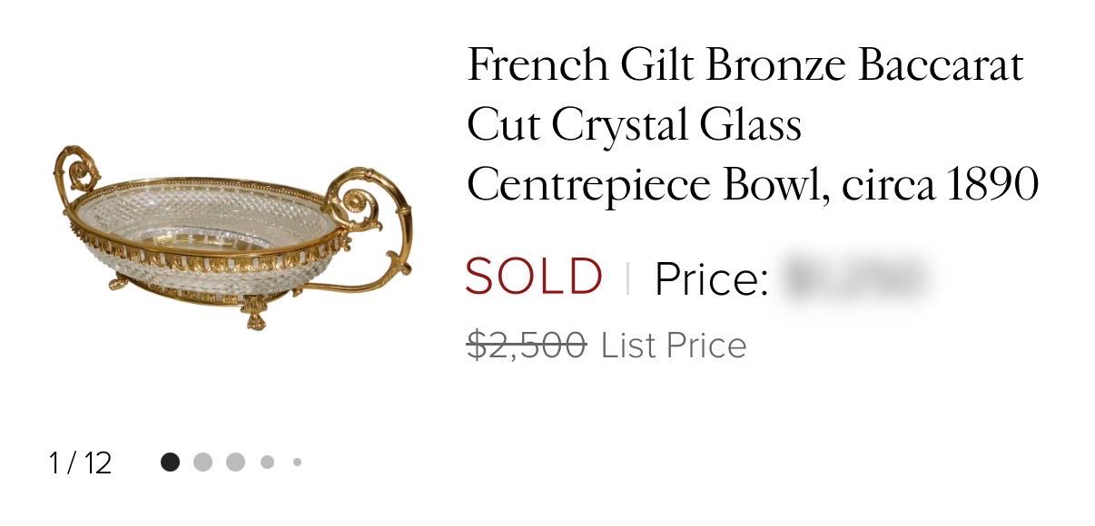 Crystal French ormolu Antique bowl Baccarat style Stunning piece highly sought after