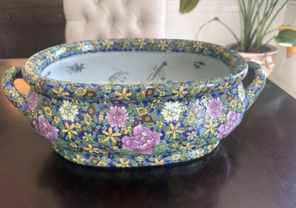 Famille Rose Footbath porcelain large bowl Chinoserie Decor
