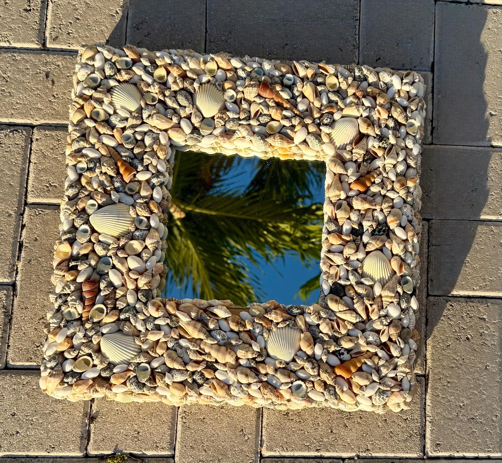 Shell Mirror vintage seashell mirror one rectangle and one square sold separately