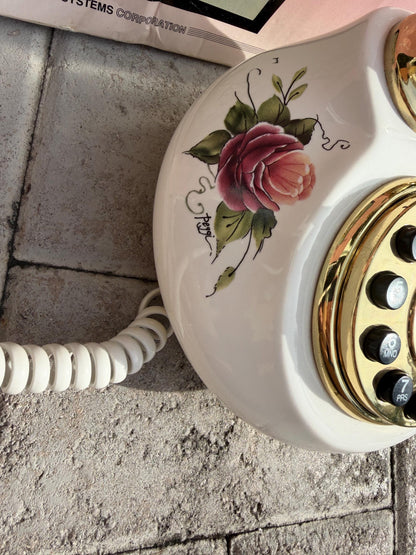 Porcelain French phone with box mcm phone decor Hollywoid regency decor