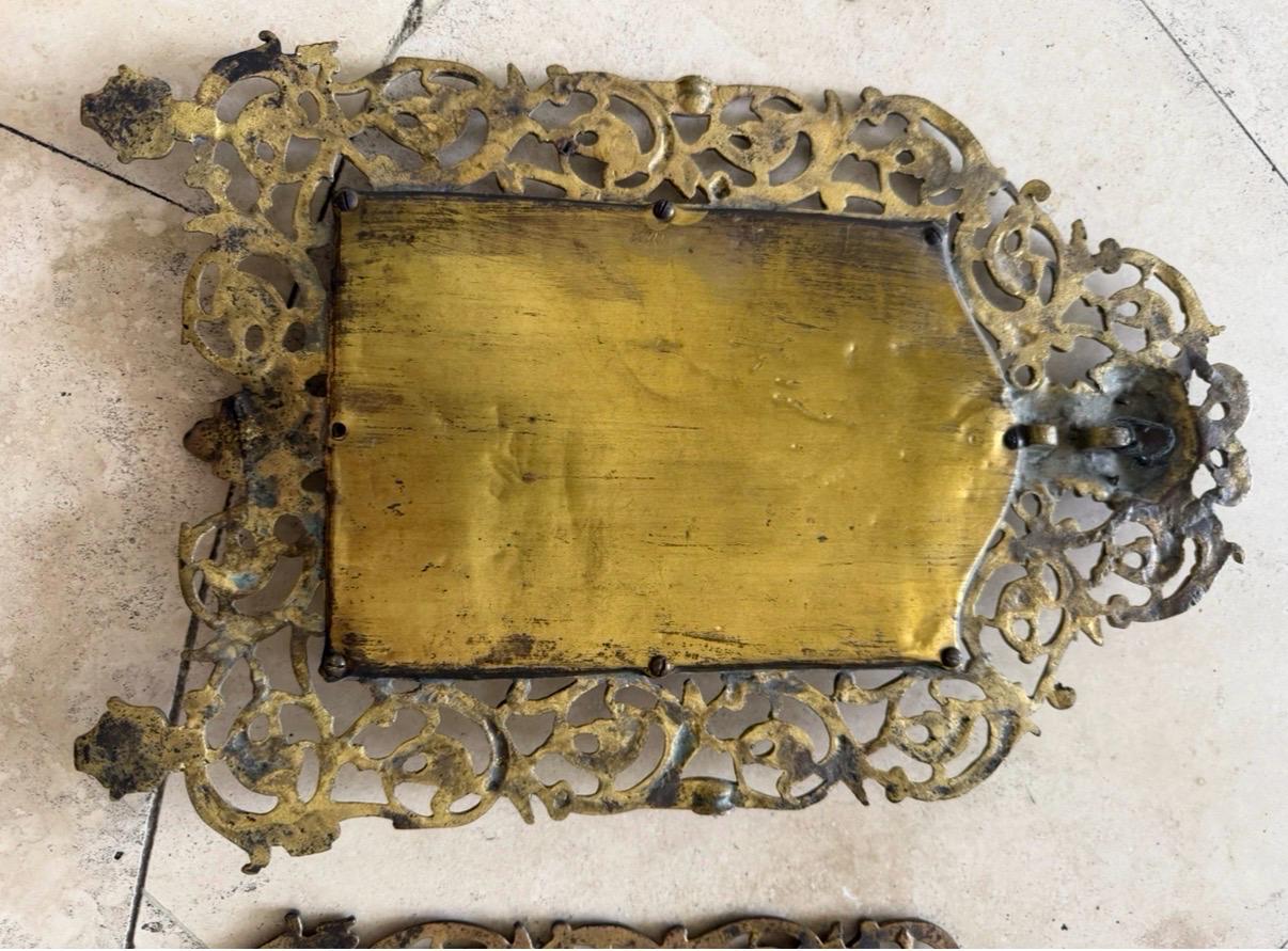 Brass Bradley Hubbard Bacchaus mirror set Ornate mirror set