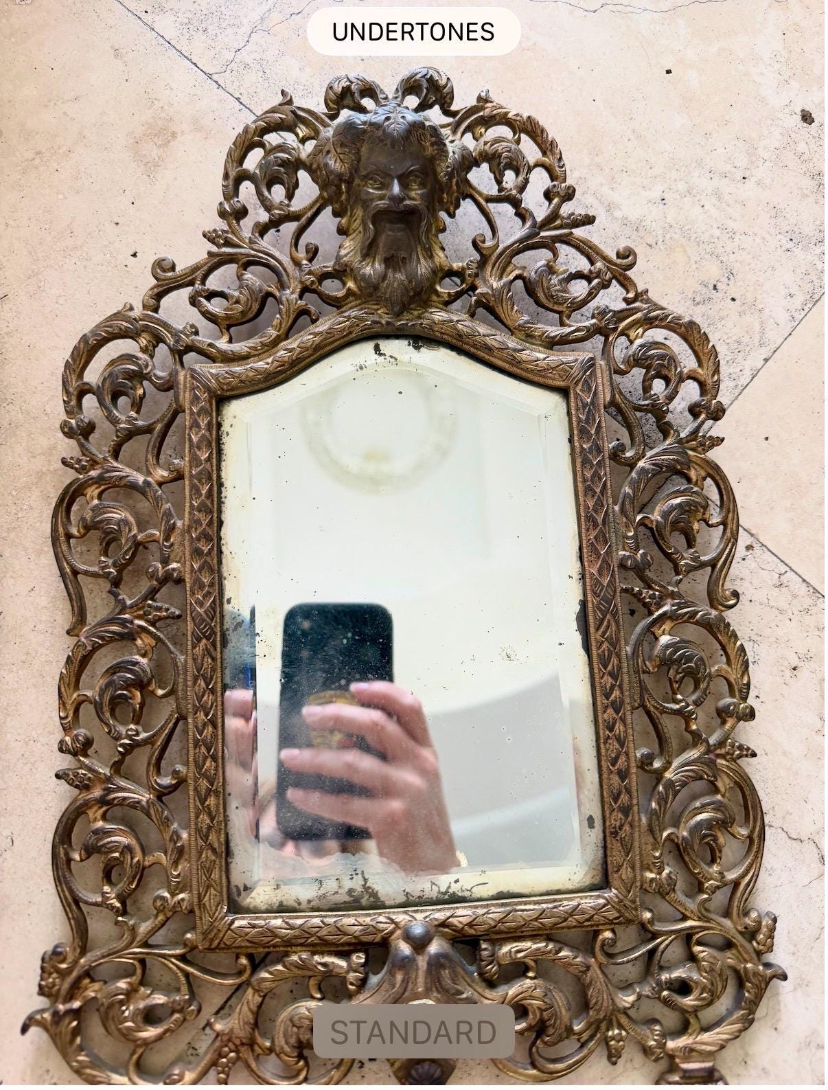 Brass Bradley Hubbard Bacchaus mirror set Ornate mirror set