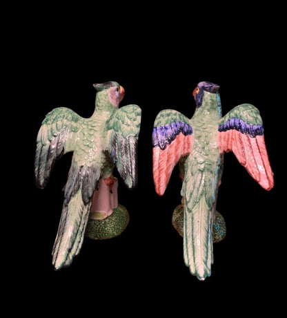 Birds pair porcelain Chelsea House made in Italy vintage pair of birds