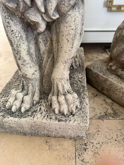 Lion Guardian statue pair of vintage guardian entryway lions