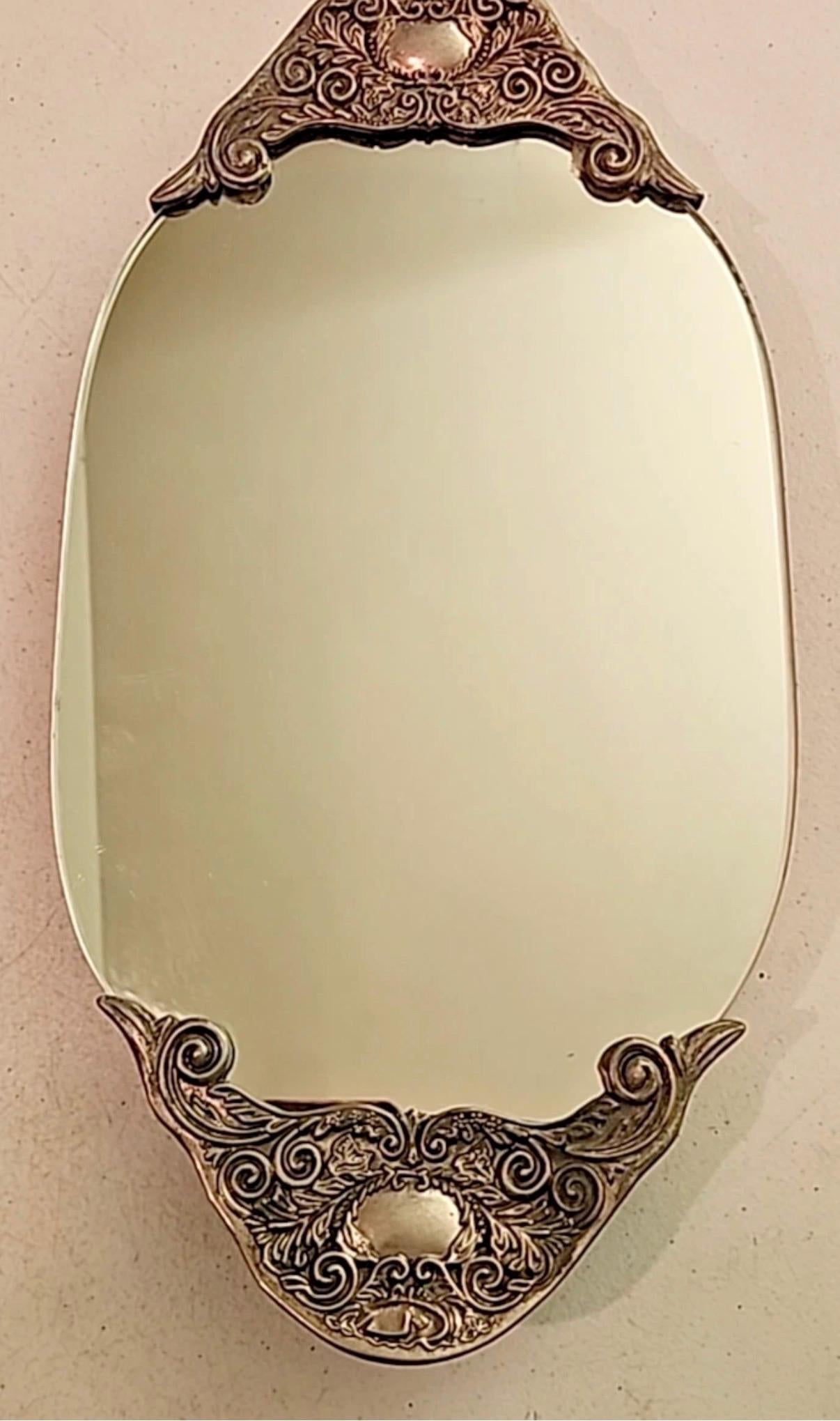 Gorham silver vanity tray vintage mirrored tray. Silver perfume tray