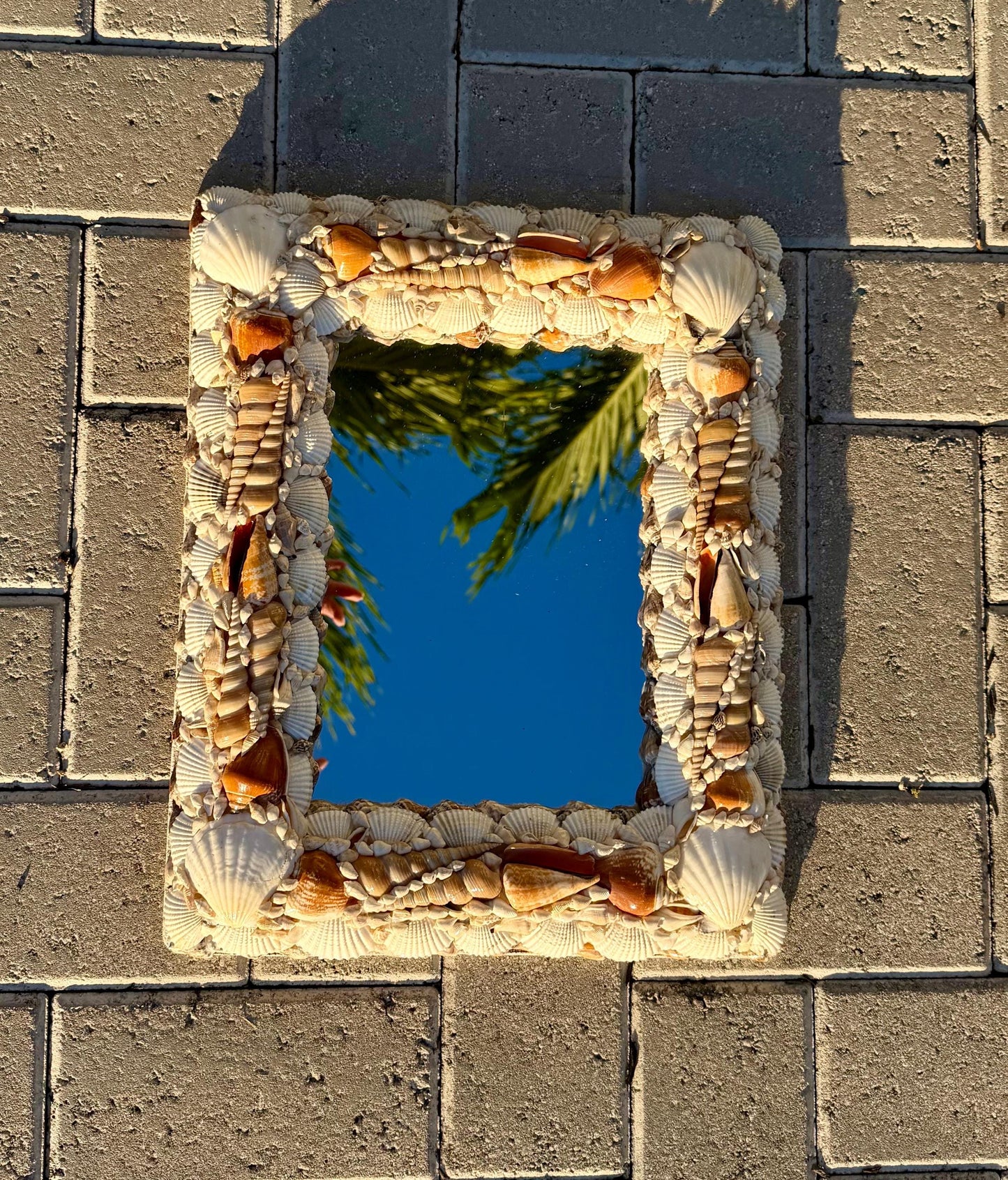 Shell Mirror vintage seashell mirror one rectangle and one square sold separately