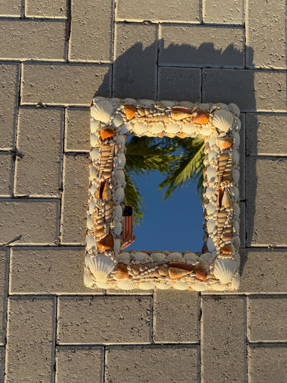Shell Mirror vintage seashell mirror one rectangle and one square sold separately