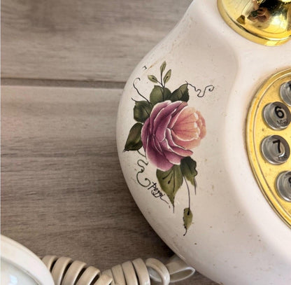 Porcelain French phone with box mcm phone decor Hollywoid regency decor