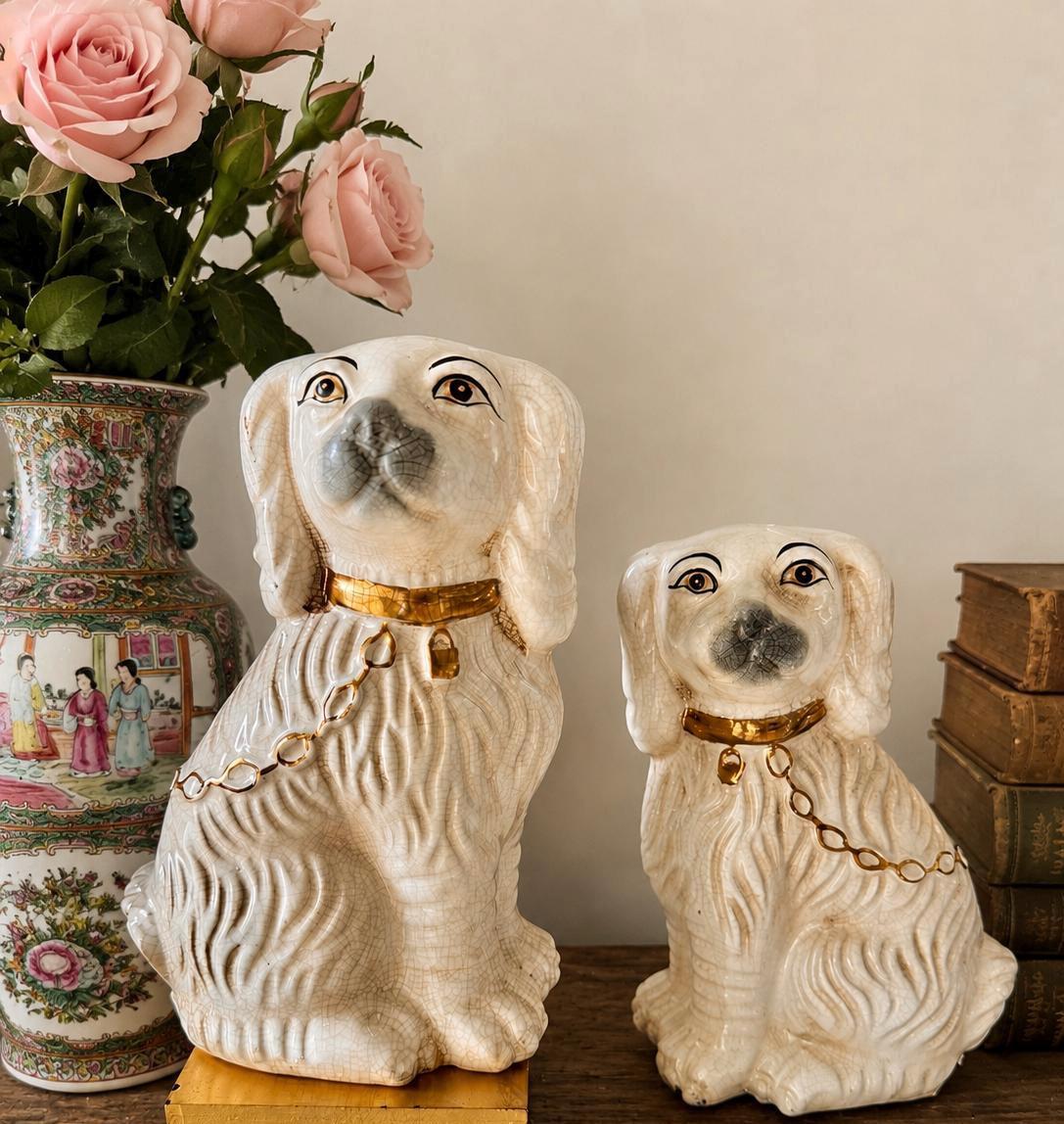 staffordshire dogs white