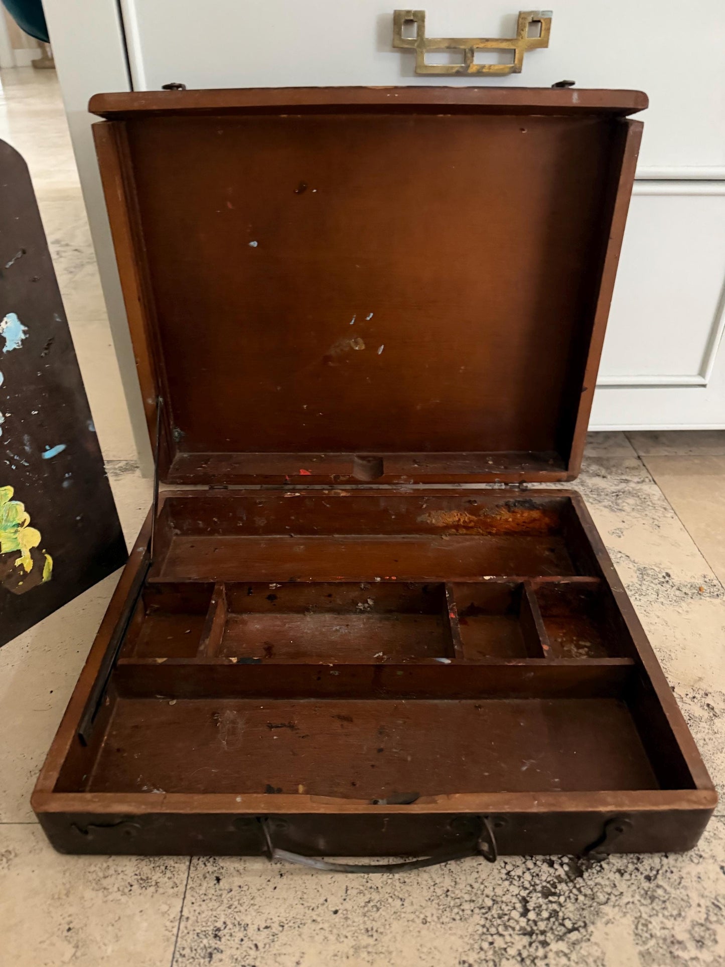 Painters box painters pallet wood vintage brushes sold separately