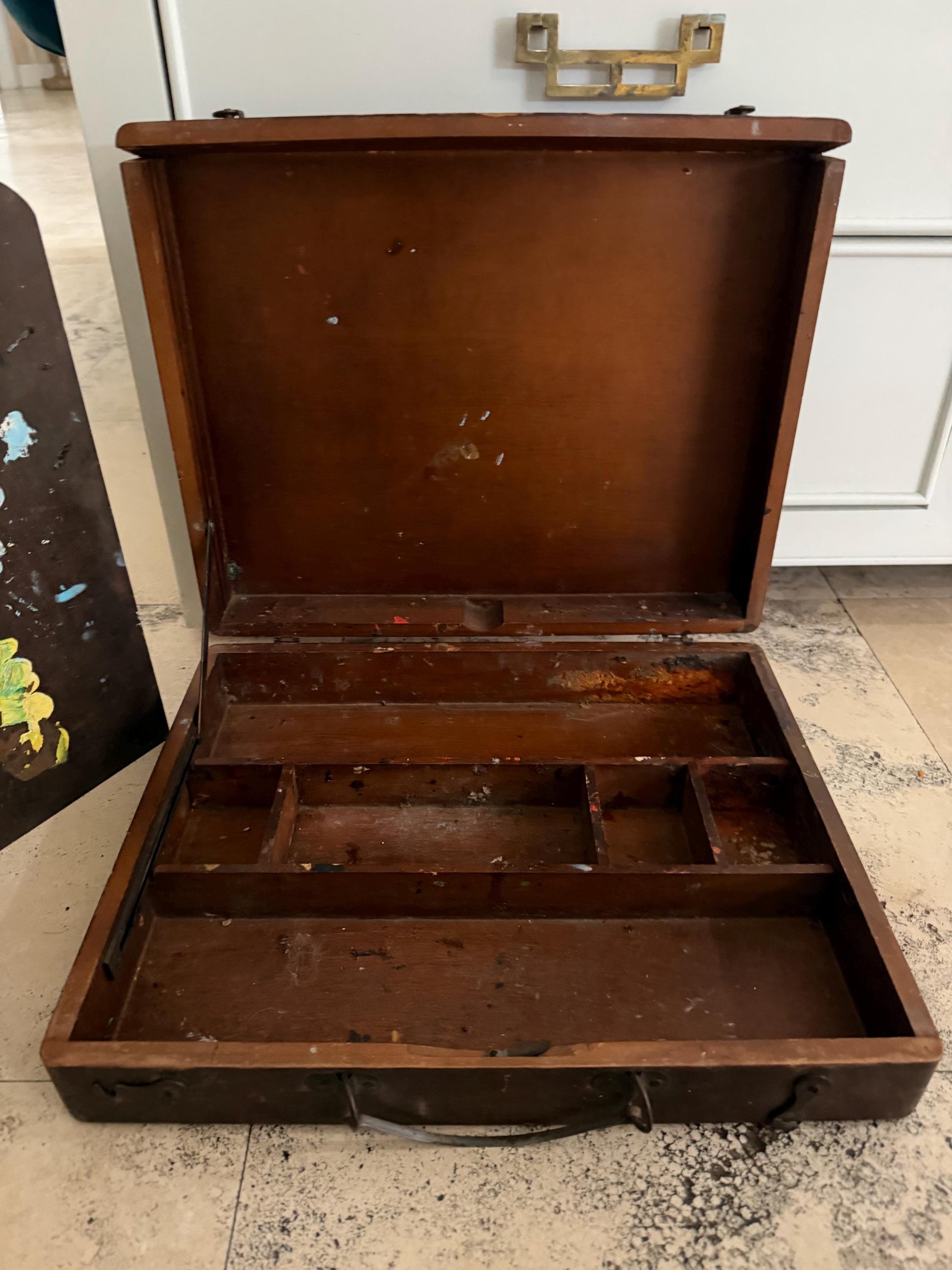 Painters box painters pallet wood vintage brushes sold separately