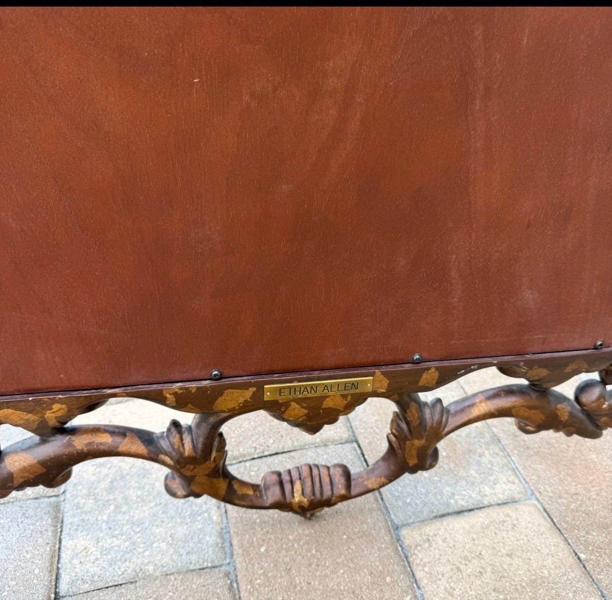 Pagoda mirror vintage Ethan Allen Mirror gold wood mirror