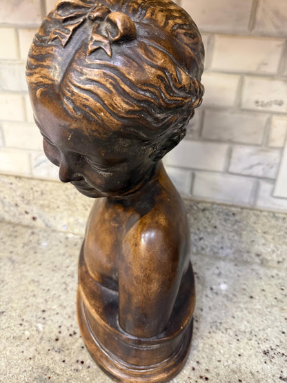 La Rieuse bust sculpture after Jean Baptiste Pigalle made in c. 1970's heavy terracotta