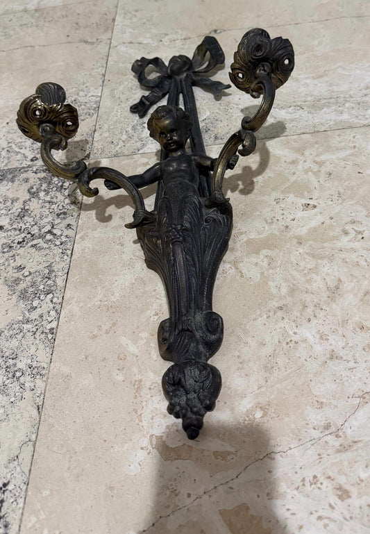 Cherub candle sconce beautiful Hollywood regency style sconce