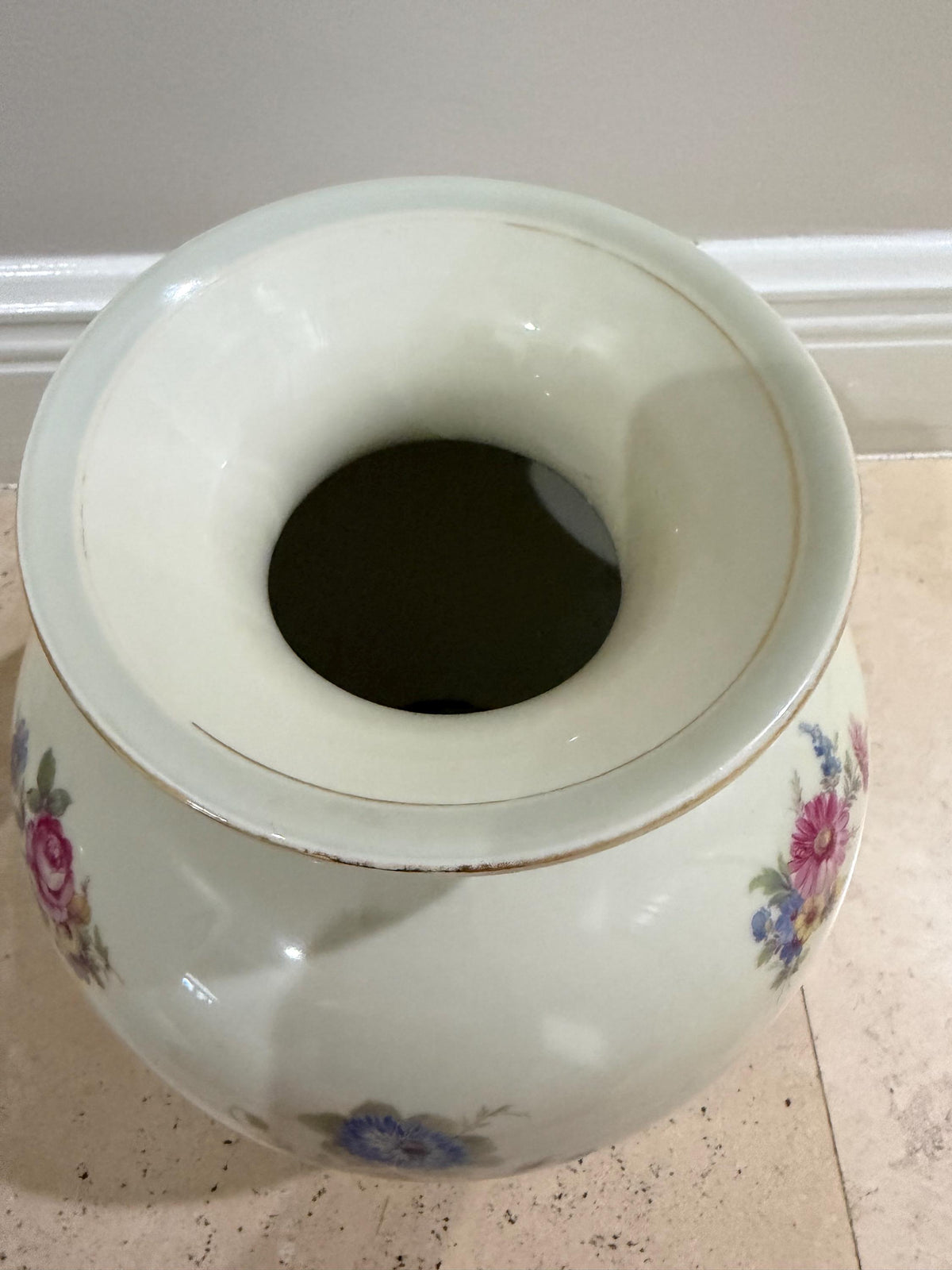 Johann haviland vase vintage rose vase with gold trim cottage decor