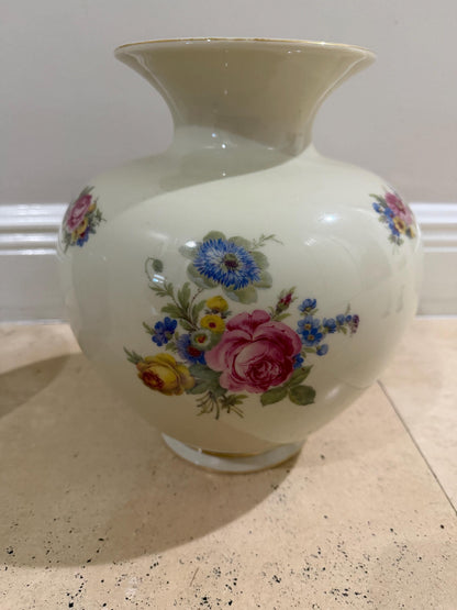 Johann haviland vase vintage rose vase with gold trim cottage decor