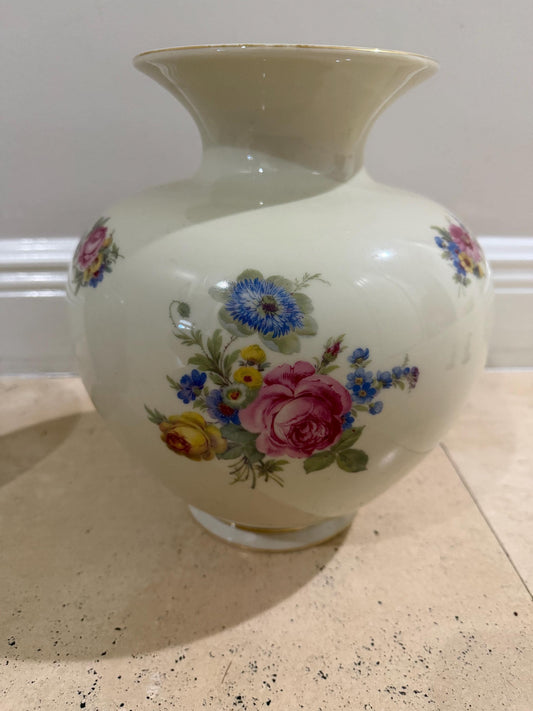 Johann haviland vase vintage rose vase with gold trim cottage decor