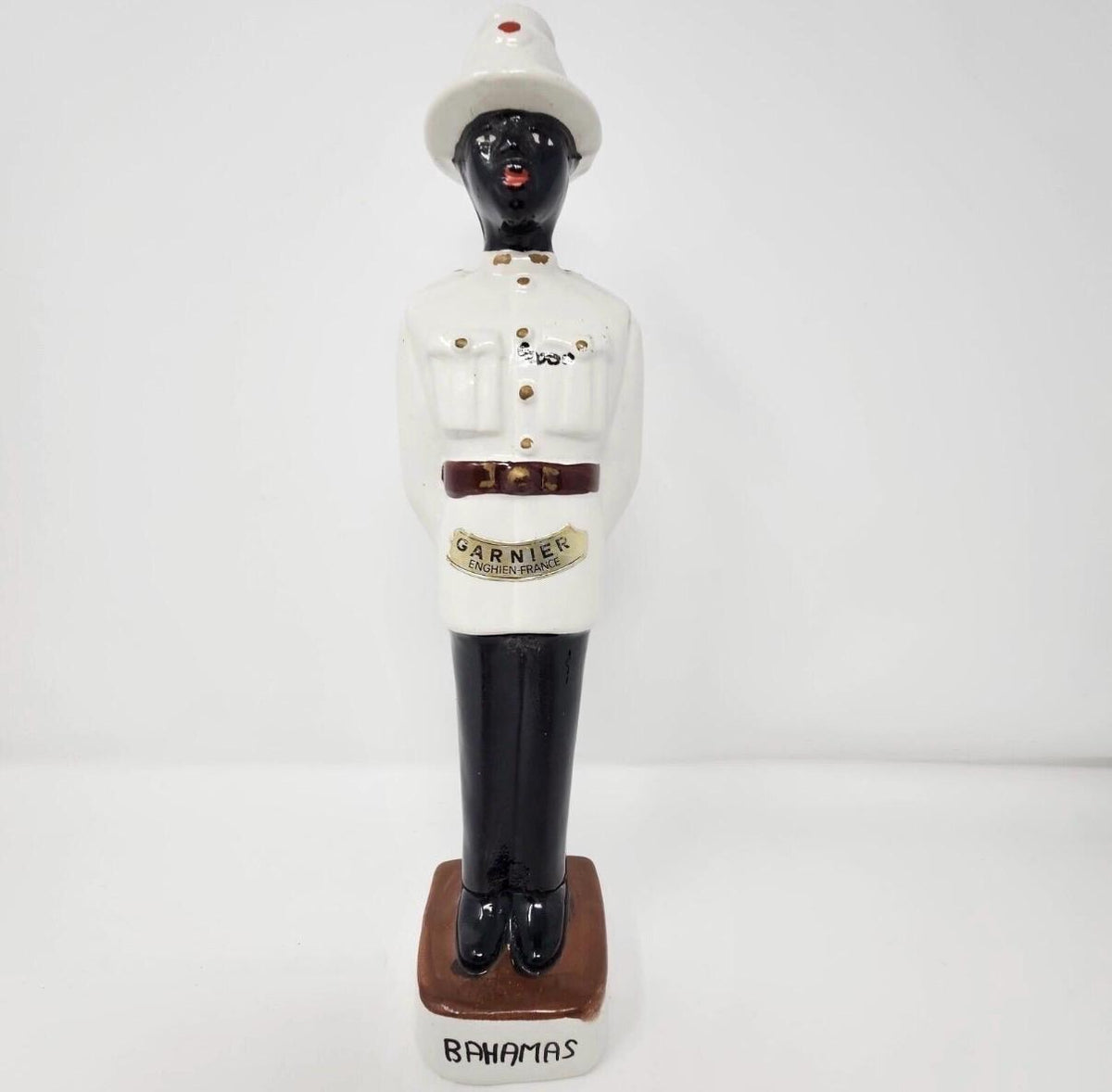 Garnier Liqueur Decanter Policeman Of The World Bahamas Edition Vintage Rare 1970 Bottle Empty Collectible