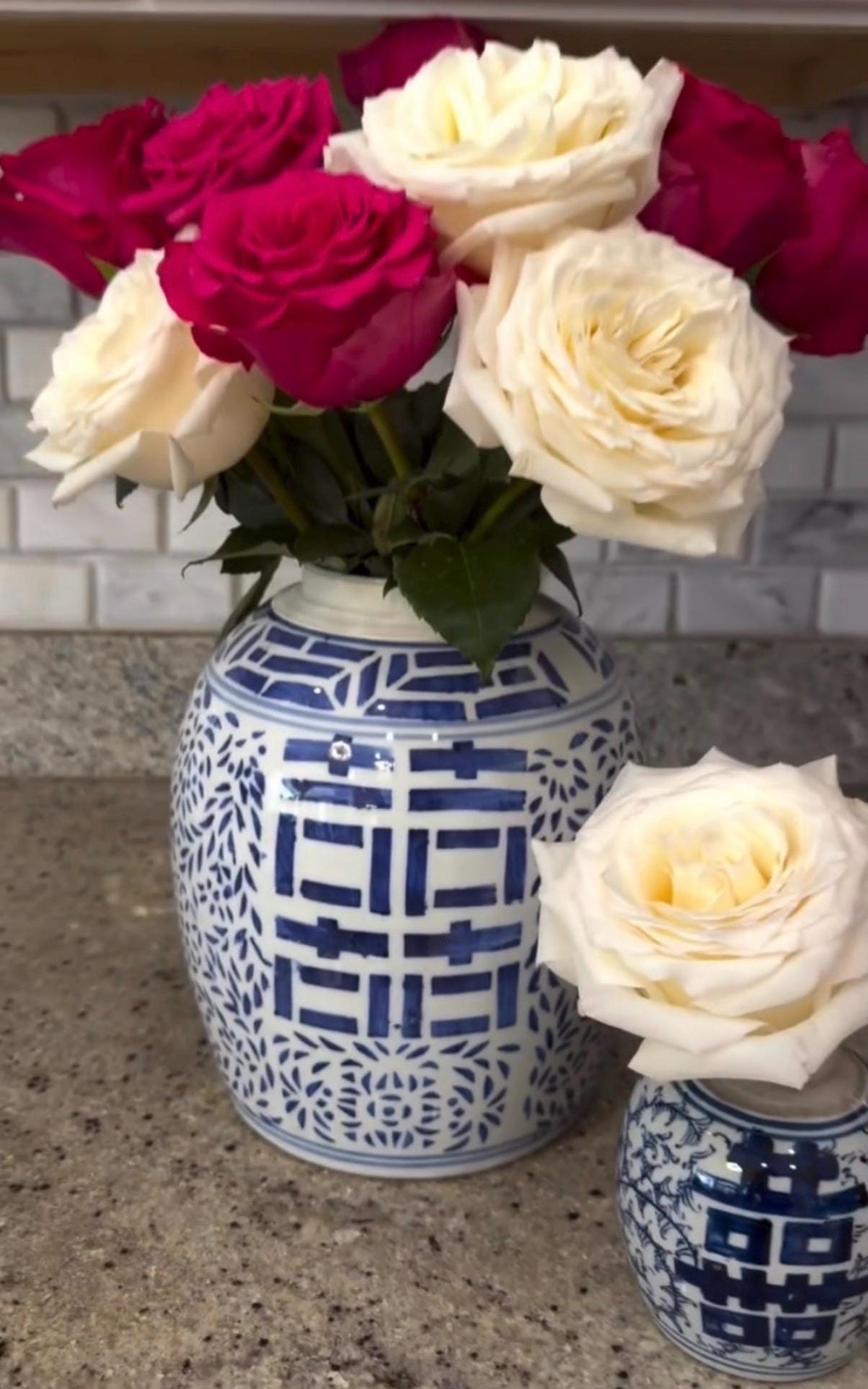 Double happiness ginger jar Blue White Gsnger jar blue white collection jar