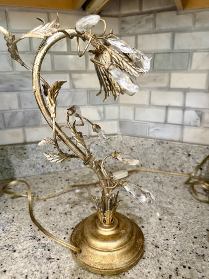 Gold crystal table lamp vintage crystal lamp unique and beautiful lamp