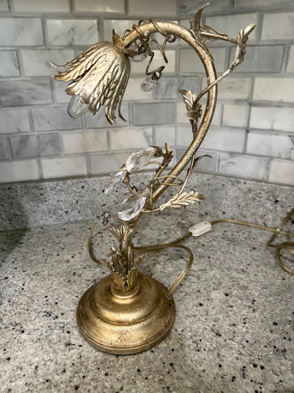 Gold crystal table lamp vintage crystal lamp unique and beautiful lamp