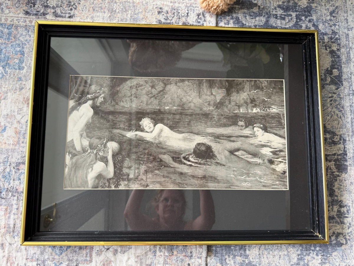 mermaid Greek mythology art print framed