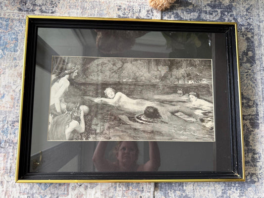 mermaid Greek mythology art print framed