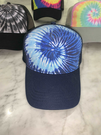 Tie Dye Trucker Hat Snap Back Mesh Sides