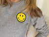 Smiley Sweatshirt, Smile Shirt , Embroidered Smile Shirt
