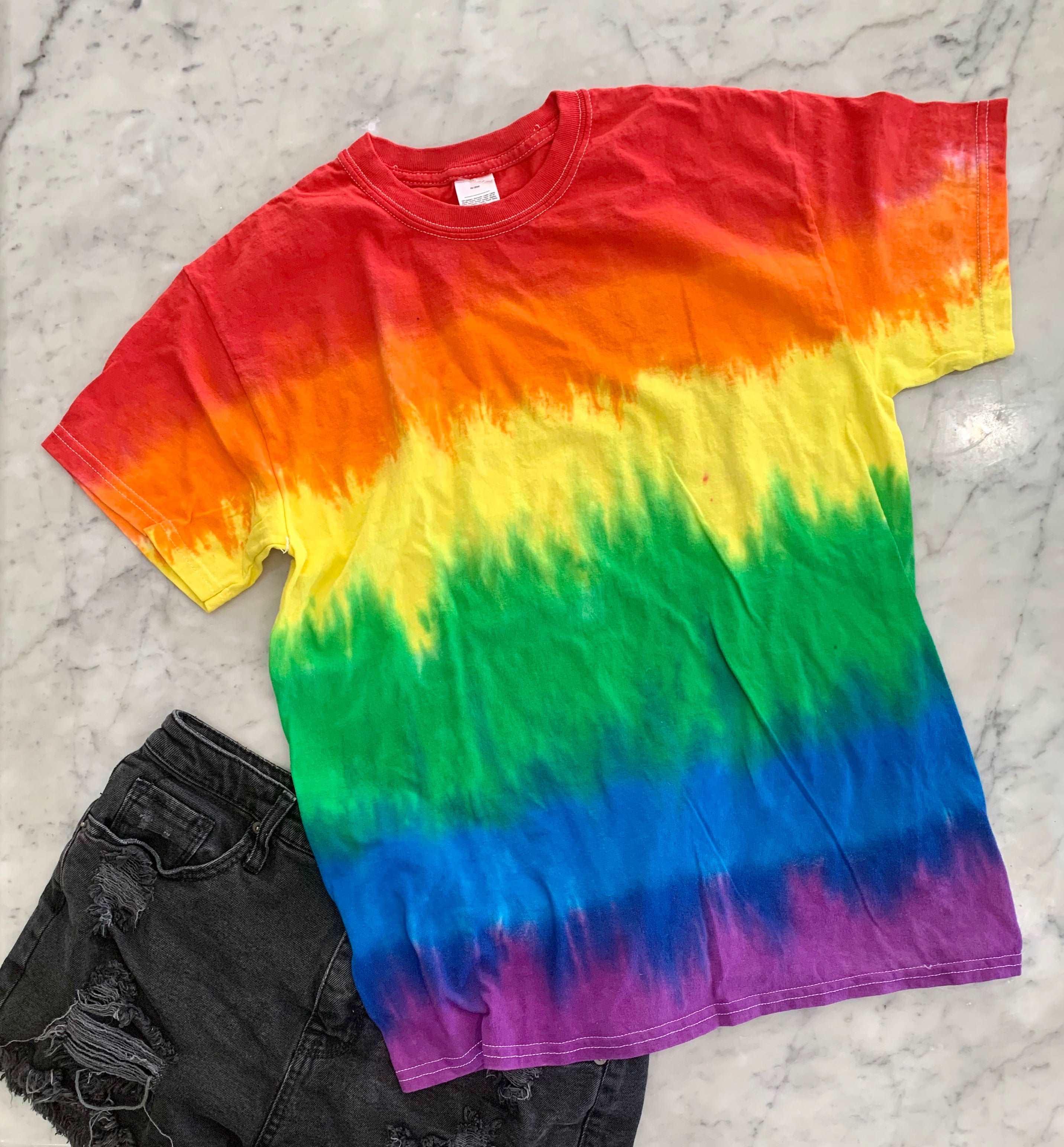 Gravity Threads Mens Tie-Dye Short-Sleeve T-Shirt - Rainbow - 4X
